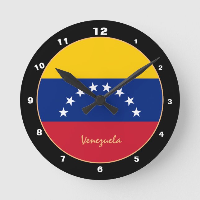 Relógio Redondo Bandeira Patriótica da Venezuela, Início da Venezu (Frente)