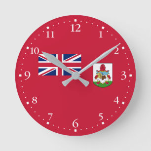 Relógio Redondo Bandeira Patriótica das Bermudas