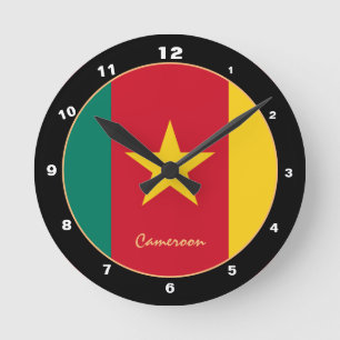 Relógio Redondo Bandeira Patriótica dos Camarões, Lar dos Camarões