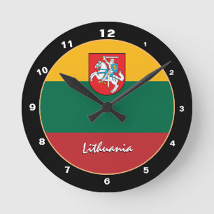 Relógio Redondo Bandeira Patriótica Lituana, Lar Lituânia/design