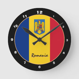 Relógio Redondo Bandeira Romena Moderna, Lar da Romênia / design