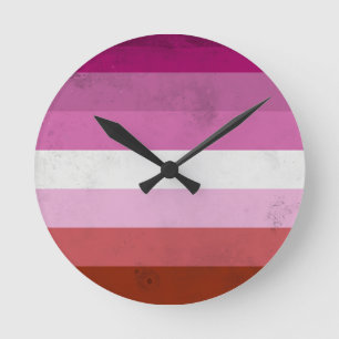 Relógio Redondo Bandeira Rosa Lésbica