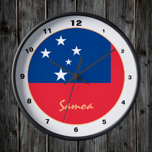Relógio Redondo Bandeira Samoana Moderna, Lar da Trendência Samoa