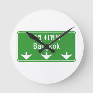 Relógio Redondo Banguecoque Cuidado! ⚠ Tailândia - Sinal de Tráfeg