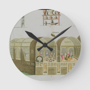 Relógio Redondo Banhos romanos, placa 'da história da nação