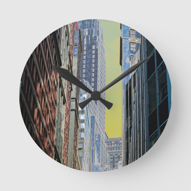 Relógio Redondo Bank of New York Building Manhattan New York Poste (Frente)
