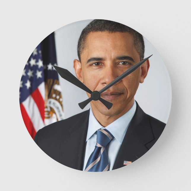 Relógio Redondo Barack Obama (Frente)