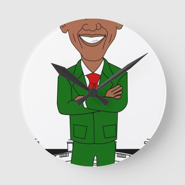 Relógio Redondo barack obama santa claus (Frente)