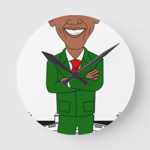 Relógio Redondo barack obama santa claus