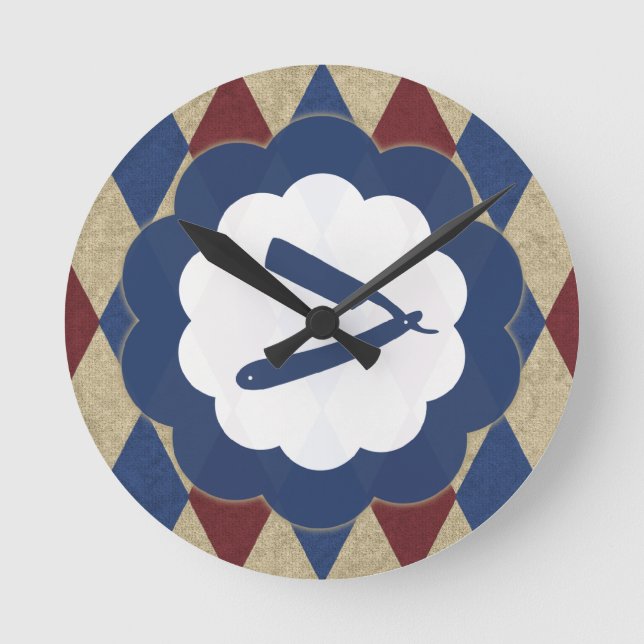 Relógio Redondo barbershop diamonds (Frente)