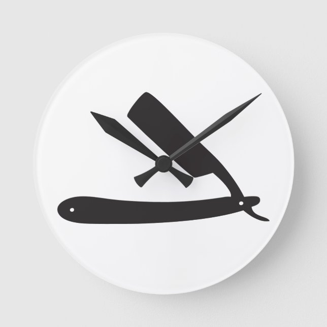 Relógio Redondo barbershop razor (Frente)