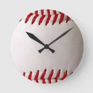 Relógio Redondo Basebol e Softbol Costura Vermelha