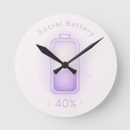 Relógio Redondo Bateria Social Neurodivergente Autismo TDAH AuTDAH