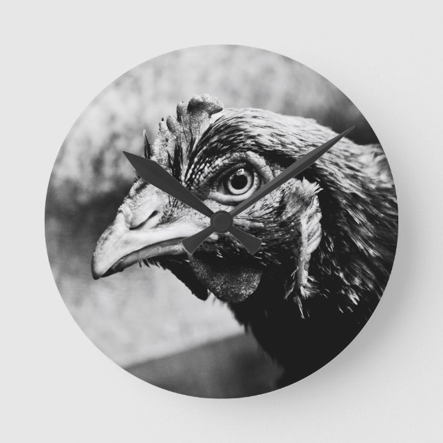 Relógio Redondo bebidas espirituosas e galinhas (Frente)