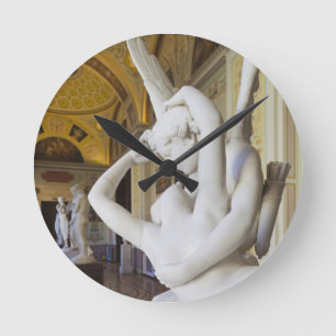 Relógio Redondo Beijo de Cupido e Psique, por Antonio Canova