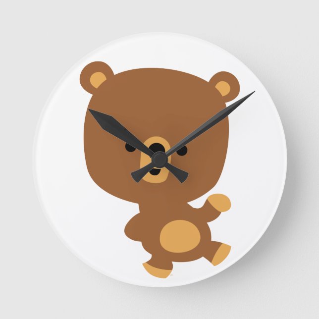 Relógio Redondo Bela Cartografia 'Good Vibe' Bear Wall Clock (Frente)
