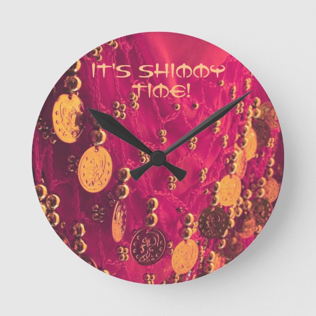 Relógio Redondo Bela dança cachecol da anca com moedas (Frente)