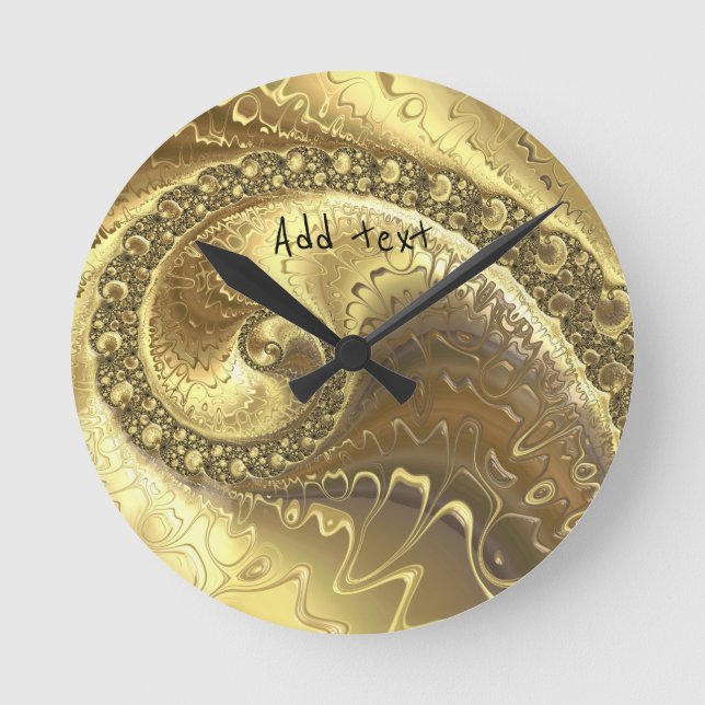 Relógio Redondo Belas tonalidades de ouro (Frente)