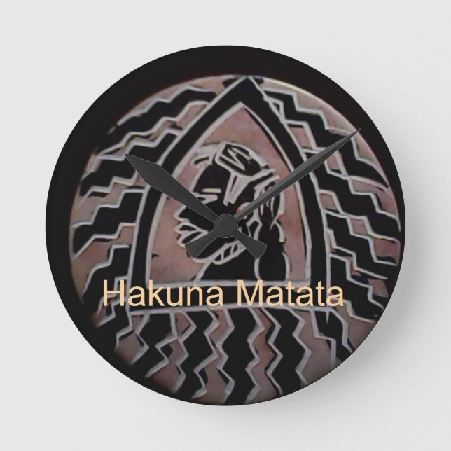 Relógio Redondo Beleza Africana: Bongo Maasai Retrai Arte Tribal (Frente)
