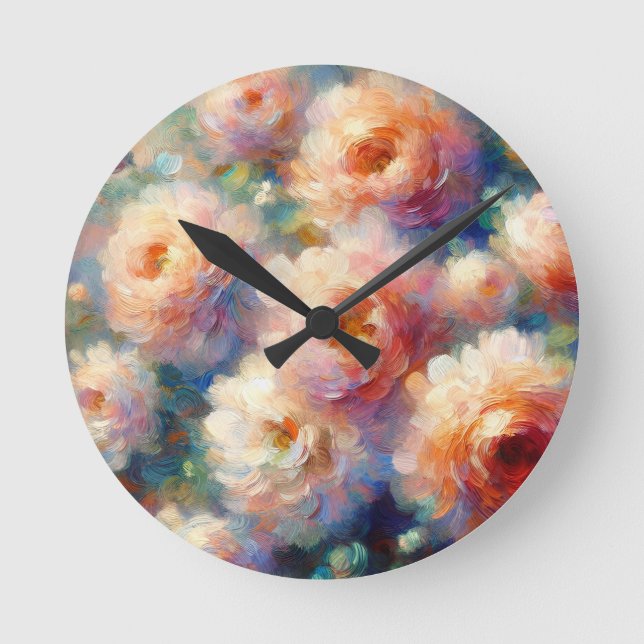 Relógio Redondo Belo Design Floral para a Nature Lovers (Frente)