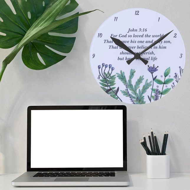 Relógio Redondo Belo John 3:16 para Deus, tão amado pelo mundo (Criador carregado)