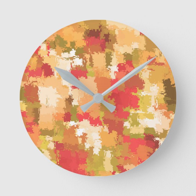 Relógio Redondo Belo padrão de Abstrato colorida (Frente)