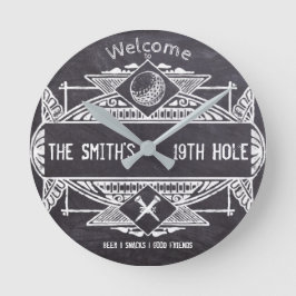 Relógio Redondo Bem-vindo ao 19º Buraco
