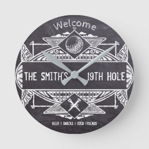Relógio Redondo Bem-vindo ao 19º Buraco