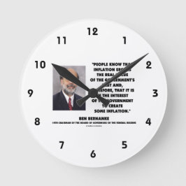 Relógio Redondo Ben Bernanke Inflação Erodes Valor Real Dívida