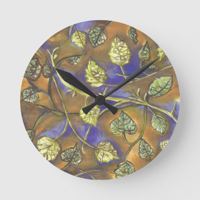 Relógio Redondo Berry Leaves Wall Clock (Frente)