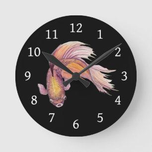 Relógio Redondo Betta Fish Round Clock