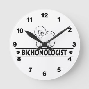 Relógio Redondo Bichon Frise Humorística