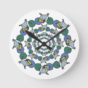 Relógio Redondo bicicleta a cores em círculos