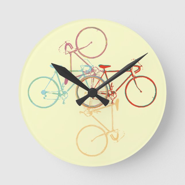 Relógio Redondo bicicleta - padrão de ciclismo (Frente)