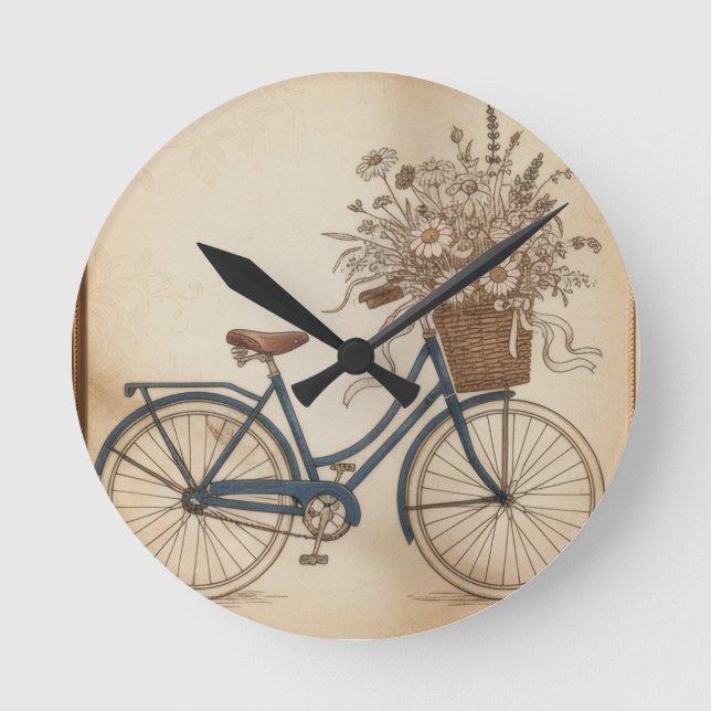 Relógio Redondo bicicleta vintage (Frente)