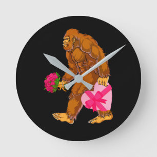 Relógio Redondo Bigfoot Sasquatch Engraçado Dia de os namorados Am