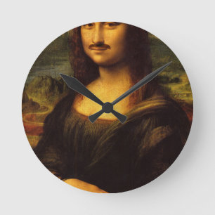 Relógio Redondo bigode de mona lisa