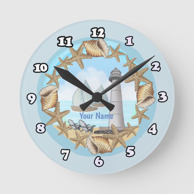 Relógio Redondo Biloxi Lighthouse (Frente)