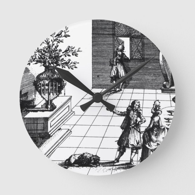 Relógio Redondo Bird song musical tree, published c.1670 (engravin (Frente)