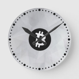 Relógio Redondo Bitcoin Cristal Branco