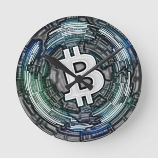 Relógio Redondo BITCOIN Crypto Coin Logo BTC Cryptocurrency Trator
