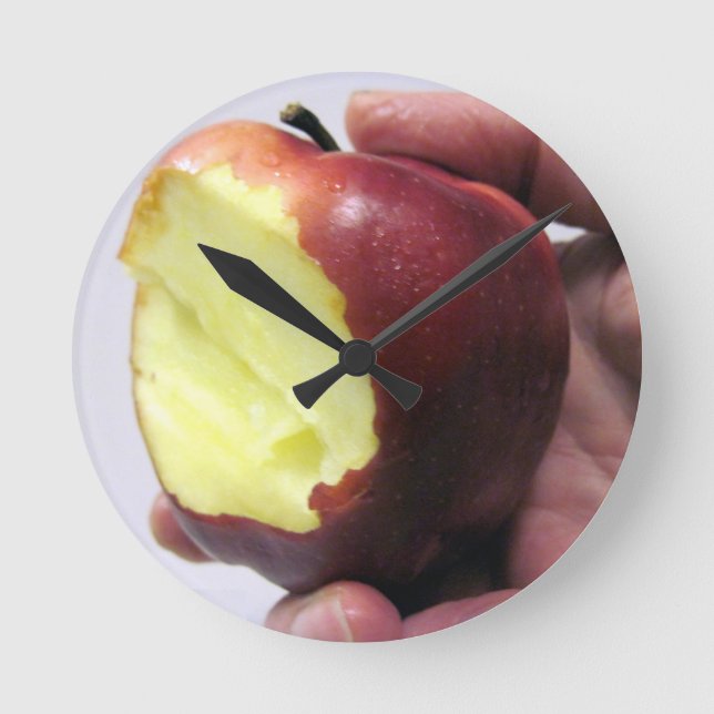Relógio Redondo Bitten Red Apple (Frente)
