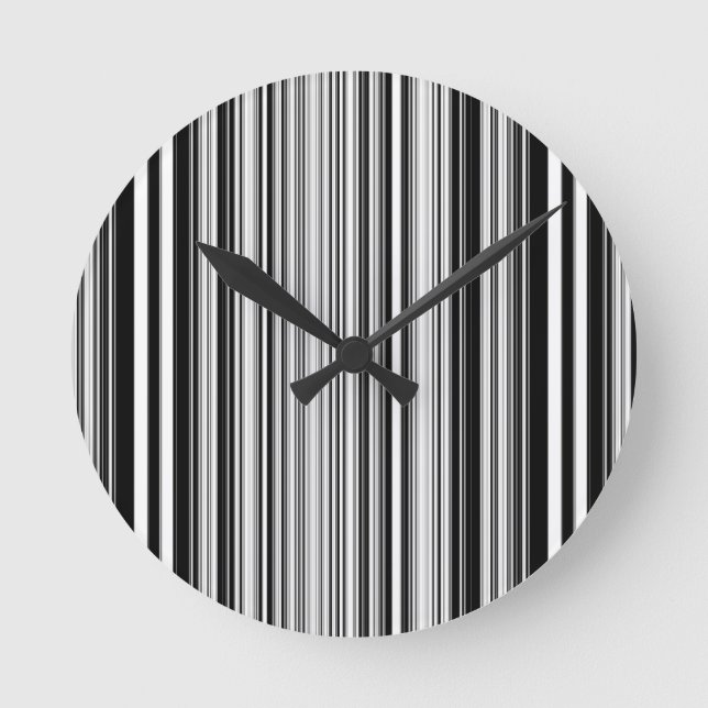 Relógio Redondo Black And White Lines (Frente)