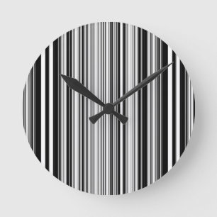 Relógio Redondo Black And White Lines