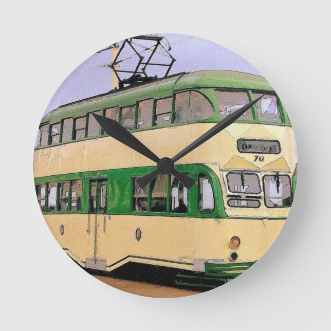 Relógio Redondo Blackpool Tram (Frente)