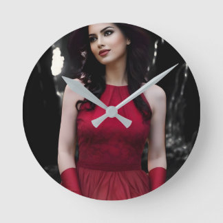 Relógio Redondo BlackWhiteRed wall clock