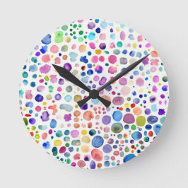 Relógio Redondo Blobs de Aquarela