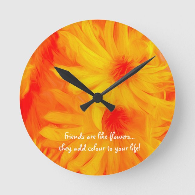 RELÓGIO REDONDO BLOQUEIO AMARELO ABSTRACT DESIGN ROUND CLOCK (Frente)