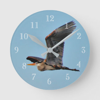 Relógio Redondo Blue Heron