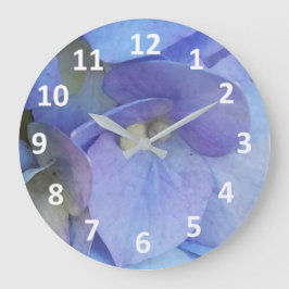 Relógio Redondo Blue Hydrangea Blossom Numerações Wall Clock